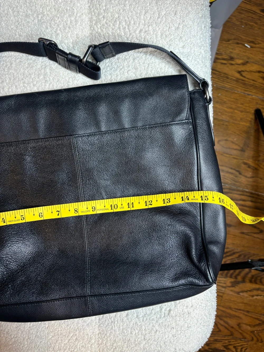 Coach Houston Messenger Leather Laptop Bag Black